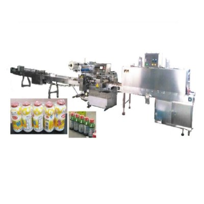 Collective Milk Bottles Automatic feeding and shrink packing machine (single screw-rod feeding and grouping device)