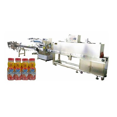 1x4  Collective Tetra Packed Milk Automatic Feeding And Shrink Packing Line
